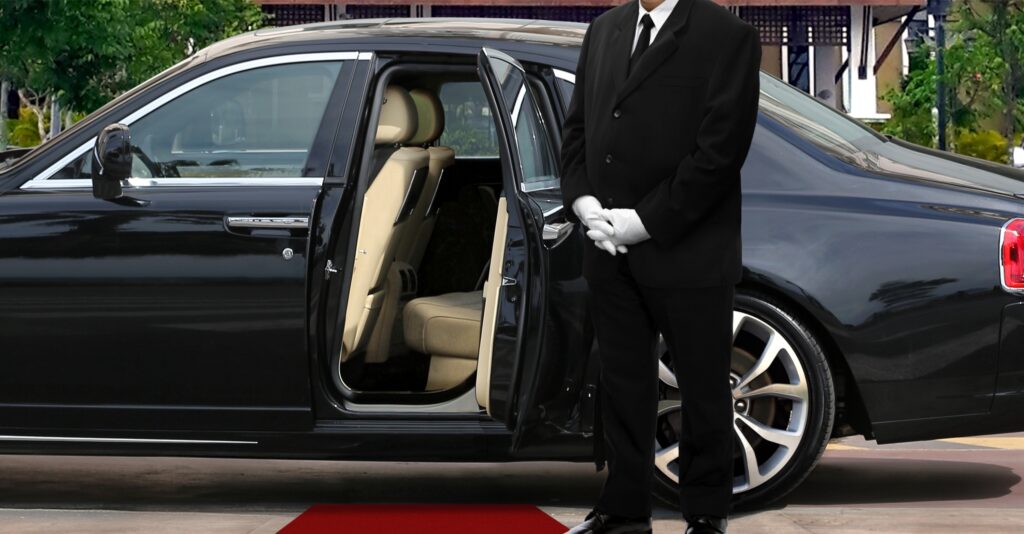chauffeur and car